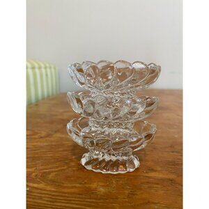Vintage Fostoria Crystal Glass Colony Nut Dishes & Salt/Pepper Shakers Set Of 3